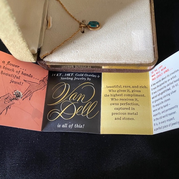 Van Dell I Blue Zircon 14KT Gold Overlay Necklace - Picture 15 of 16